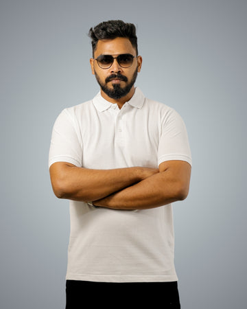 White Polo Tshirt For Men