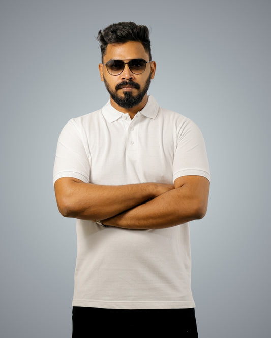 White Polo Tshirt For Men