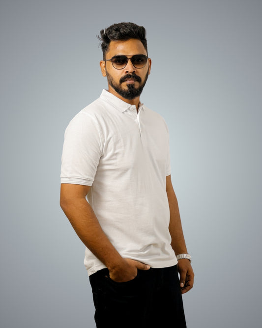 White Polo Tshirt For Men