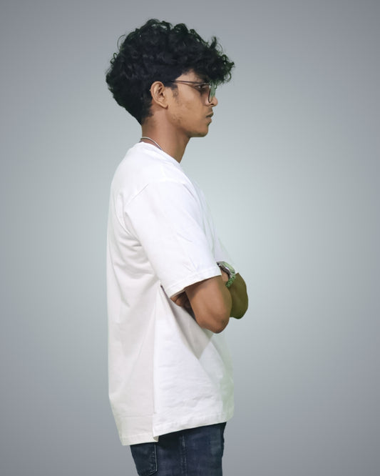 White Oversized Fit Tshirt For Men