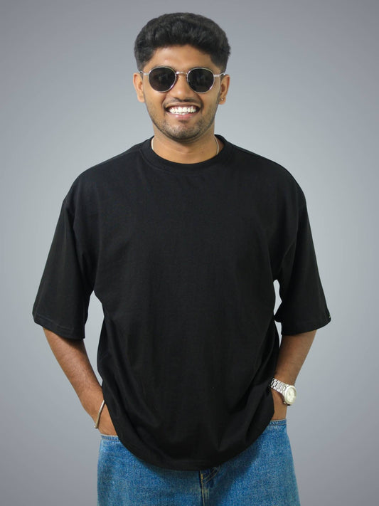 Black Boxy Fit T-Shirt For Men