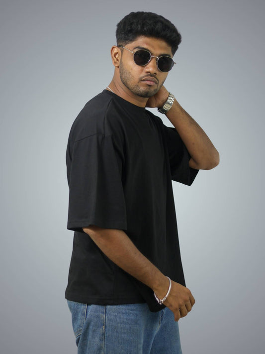 Black Boxy Fit T-Shirt For Men