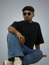 Black Boxy Fit T-Shirt For Men