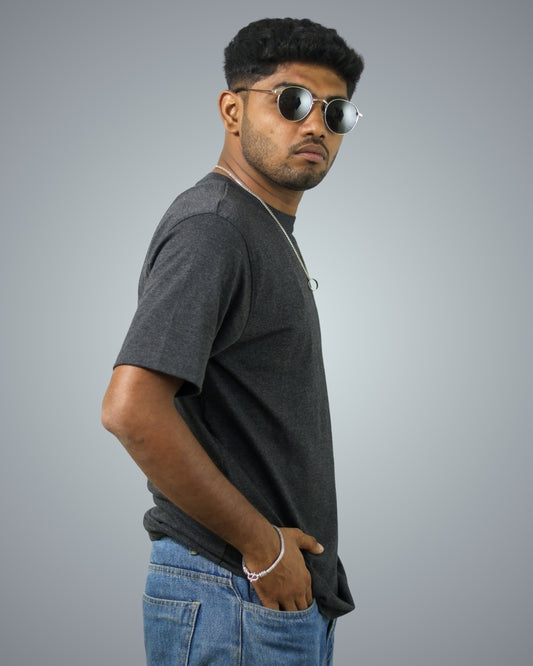 Charcoal Regular Fit T-Shirt For Men