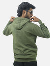 Army Green Regular Fit Zero Hoodie For Men