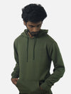 Army Green Regular Fit Zero Hoodie For Men
