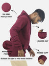 Maroon Regular Fit Hoodie For Men