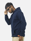 Navy Blue Regular Fit Hoodie For Men
