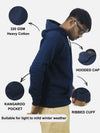 Navy Blue Regular Fit Hoodie For Men