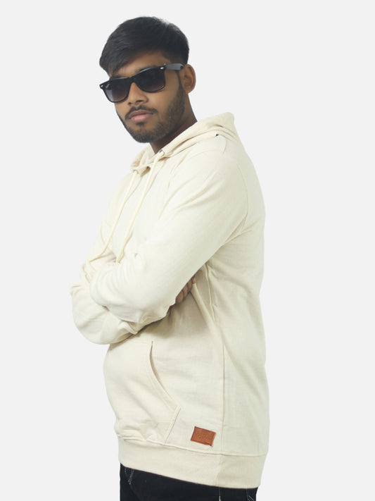 Off White Regular Fit Hoodie For Men