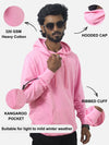 Pink Regular Fit Hoodie For Men