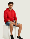 Red Regular Fit Hoodie For Men
