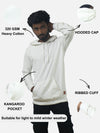 White Regular Fit Hoodie For Men