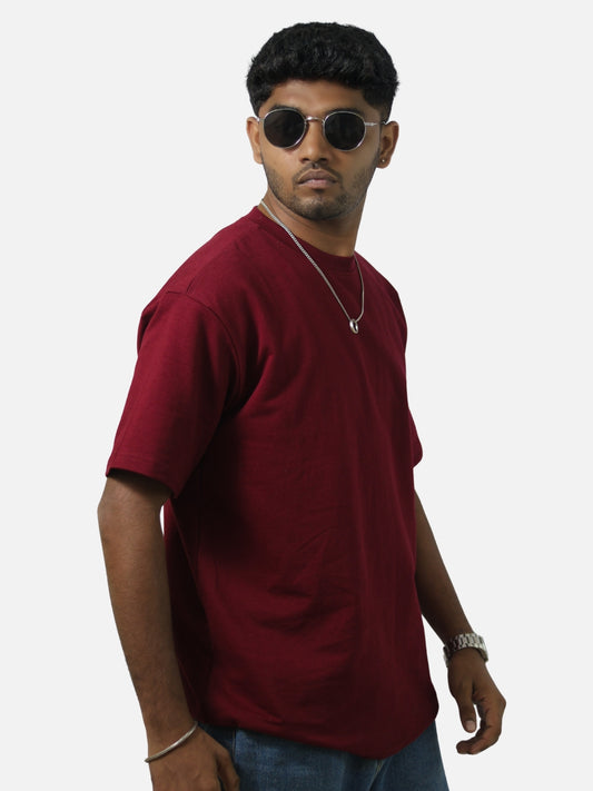Maroon Oversized Tshirt For Men