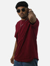 Maroon Oversized Tshirt For Men