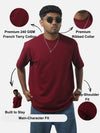 Maroon Oversized Tshirt For Men