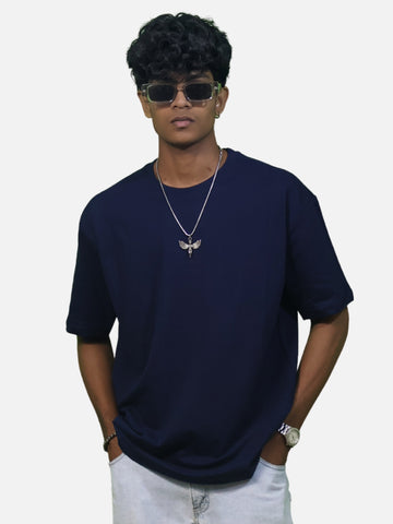 Navy Blue Oversized T-Shirt For Men