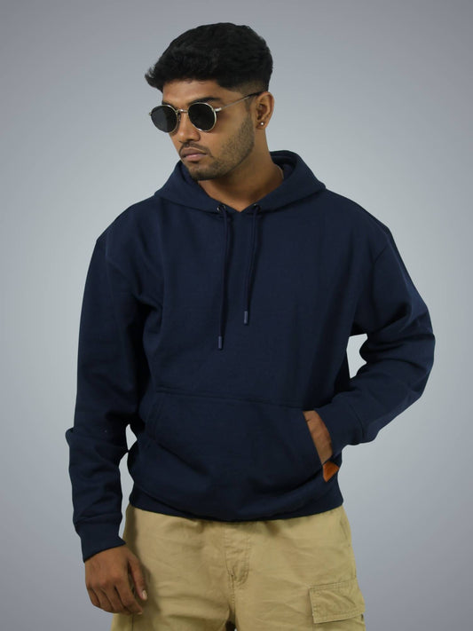 Navy Blue Oversized Heavy Hoodie For Men