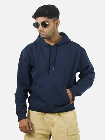 Navy Blue Oversized Heavy Hoodie For Men