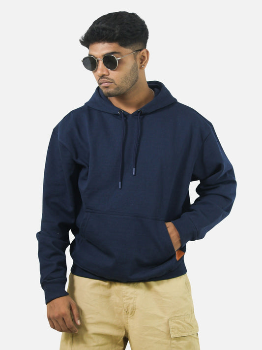 Navy Blue Oversized Heavy Hoodie For Men