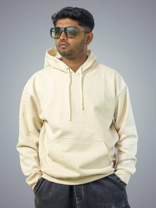 Off White Oversized Heavy Hoodie For Men