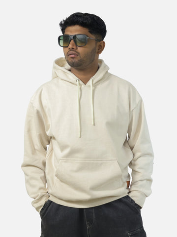 Off White Oversized Heavy Hoodie For Men