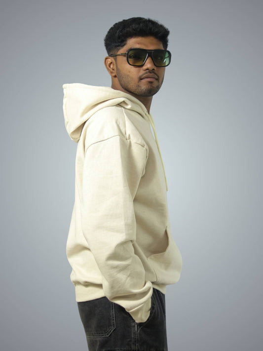 Off White Oversized Heavy Hoodie For Men