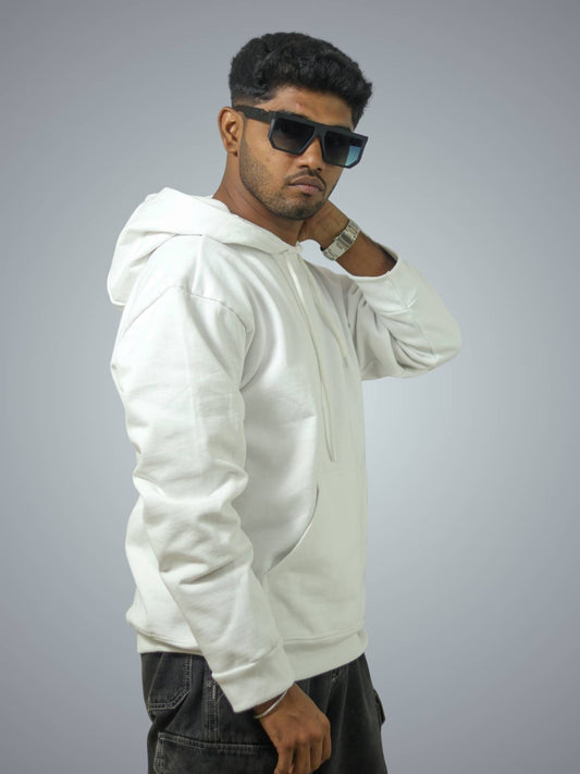 White Oversized Heavy Hoodie For Men