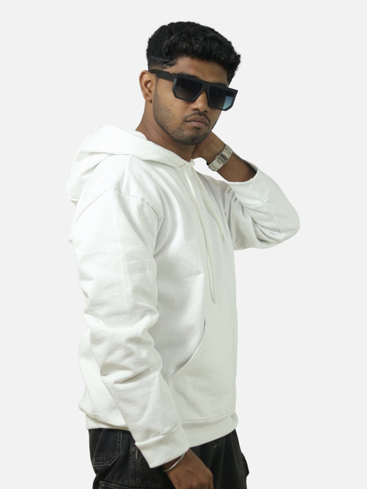 White Oversized Heavy Hoodie For Men