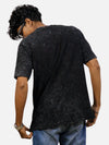 Black Acid Wash Oversized T-Shirt For Men