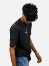 Black Acid Wash Oversized T-Shirt For Men