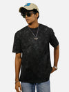 Black Acid Wash Oversized T-Shirt For Men