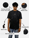 Black Acid Wash Oversized T-Shirt For Men