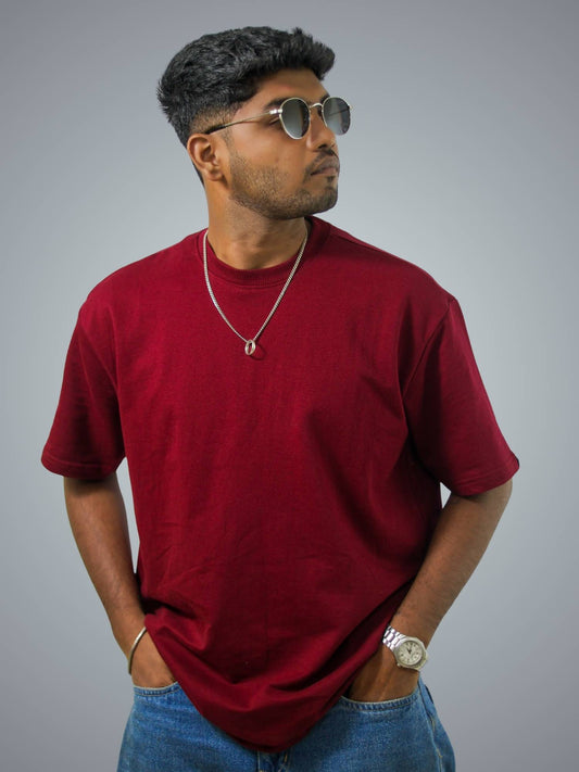 Maroon Oversized Tshirt For Men