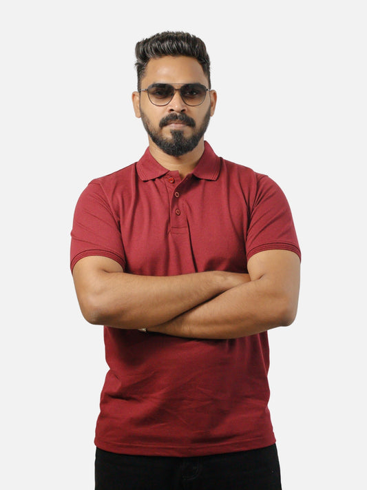 Maroon Polo T-Shirt For Men