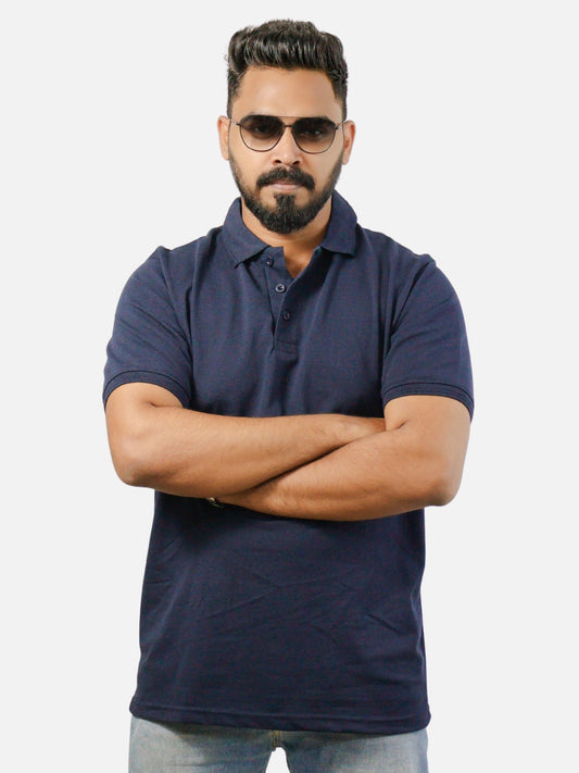 Navy Blue Polo T-Shirt For Men