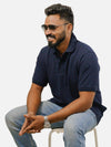 Navy Blue Polo T-Shirt For Men