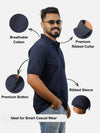 Navy Blue Polo T-Shirt For Men