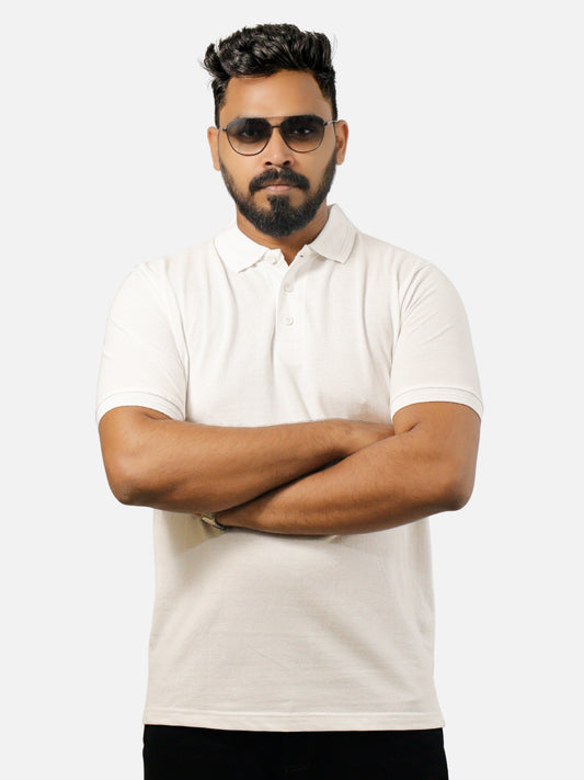 White Polo T-Shirt For Men