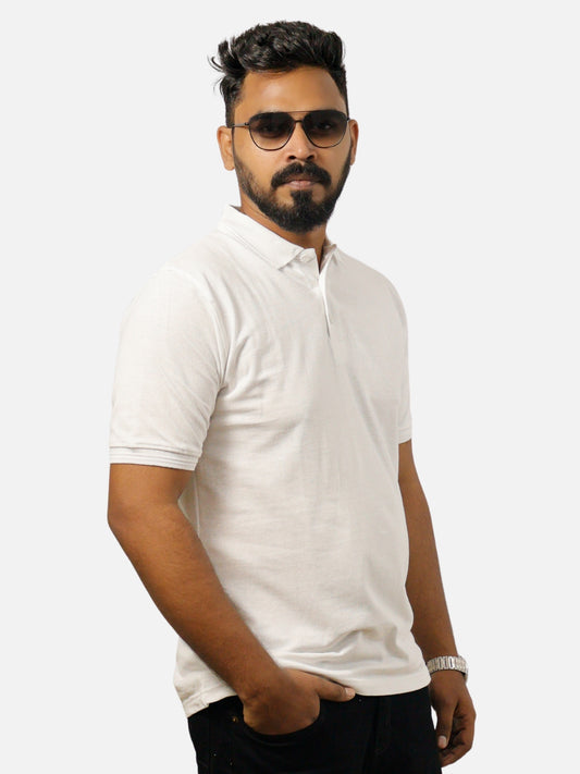 White Polo T-Shirt For Men