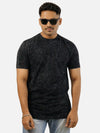 Black Acid Wash Regular Fit T-Shirt For Men