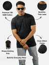 Black Acid Wash Regular Fit T-Shirt For Men