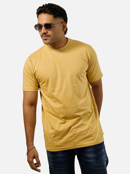 Beige Regular Fit T-Shirt For Men