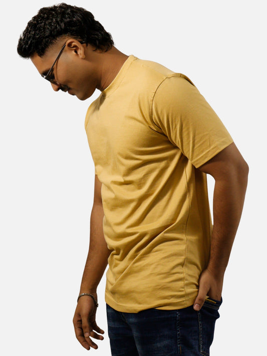 Beige Regular Fit T-Shirt For Men