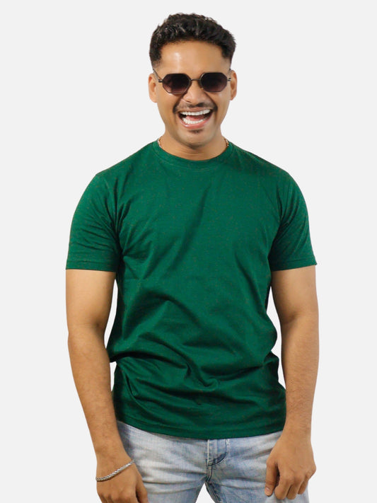 Bottle Green Regular Fit T-Shirt For Men