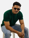 Bottle Green Regular Fit T-Shirt For Men