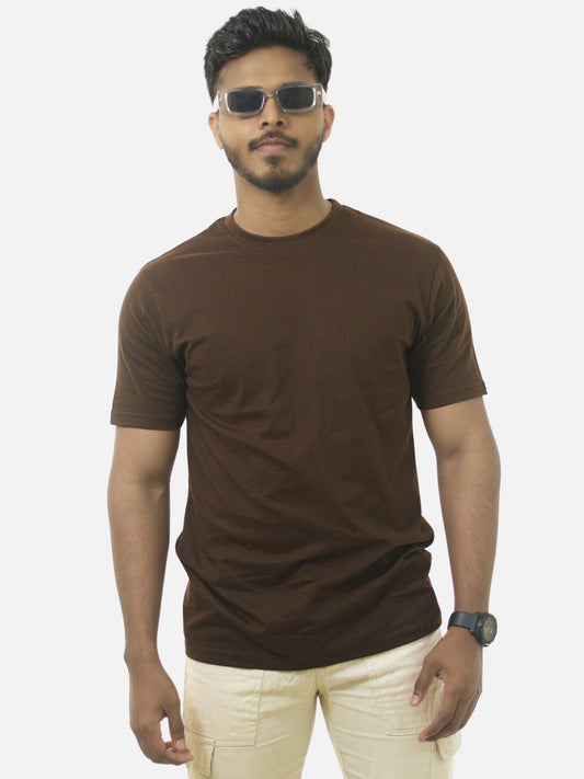 Brown Regular Fit T-Shirt For Men