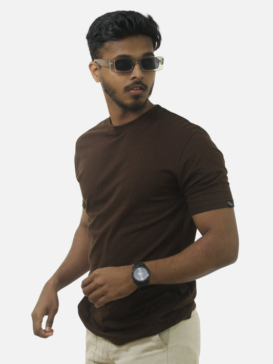 Brown Regular Fit T-Shirt For Men