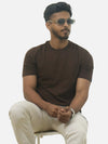 Brown Regular Fit T-Shirt For Men
