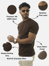 Brown Regular Fit T-Shirt For Men